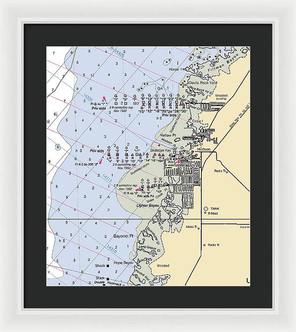 Hudson-florida Nautical Chart - Framed Print