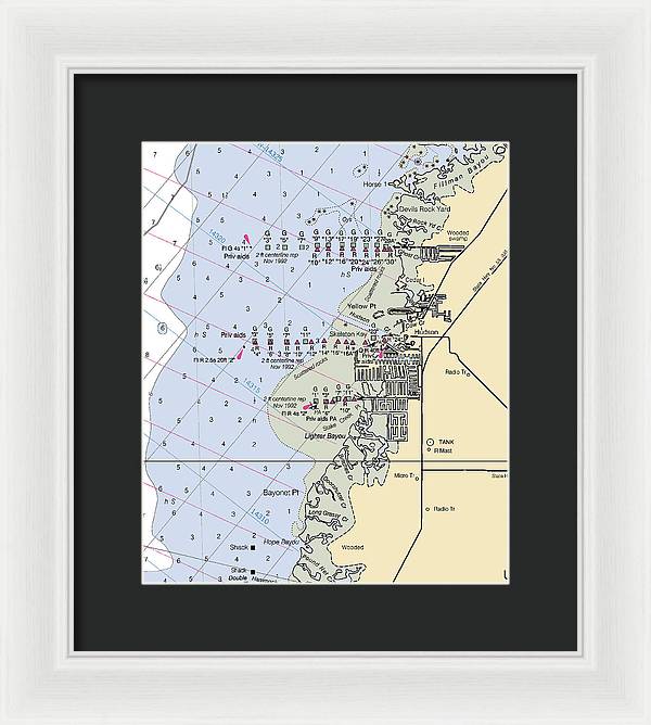 Hudson-florida Nautical Chart - Framed Print