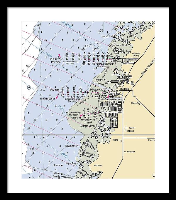 Hudson-florida Nautical Chart - Framed Print