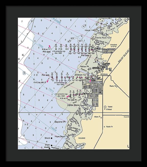 Hudson-florida Nautical Chart - Framed Print