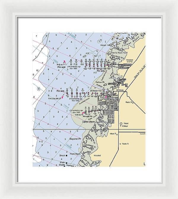 Hudson-florida Nautical Chart - Framed Print