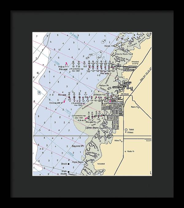 Hudson-florida Nautical Chart - Framed Print