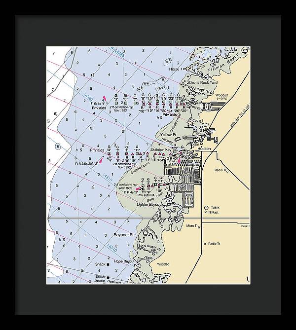 Hudson-florida Nautical Chart - Framed Print