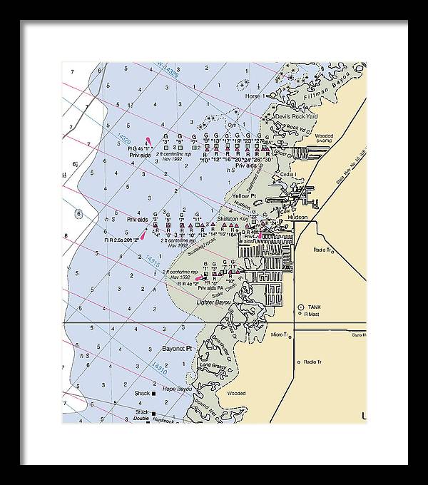 Hudson-florida Nautical Chart - Framed Print