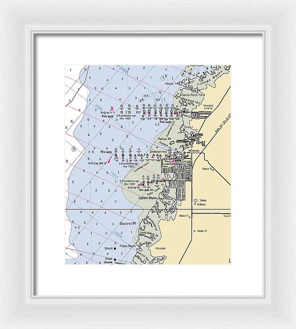 Hudson-florida Nautical Chart - Framed Print