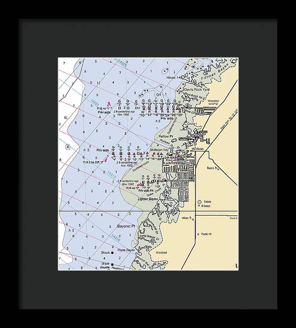 Hudson-florida Nautical Chart - Framed Print