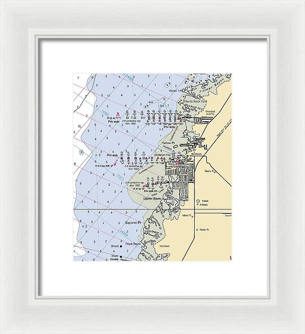 Hudson-florida Nautical Chart - Framed Print