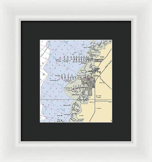 Hudson-florida Nautical Chart - Framed Print