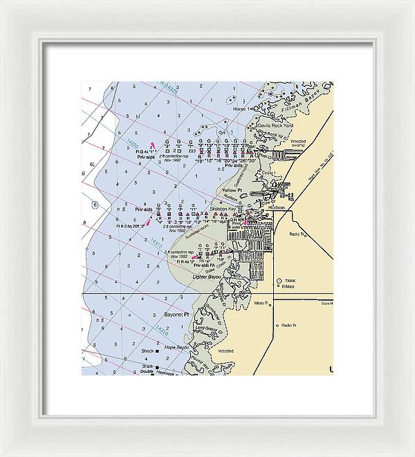 Hudson-florida Nautical Chart - Framed Print