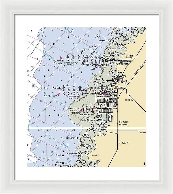 Hudson-florida Nautical Chart - Framed Print