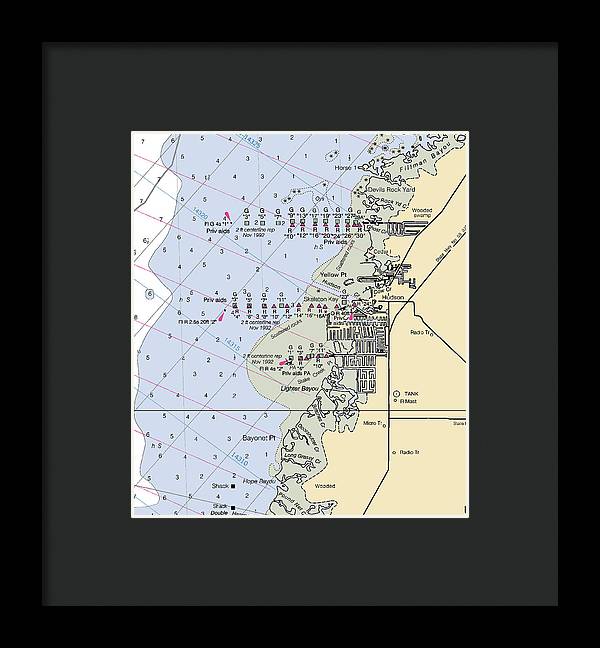 Hudson-florida Nautical Chart - Framed Print