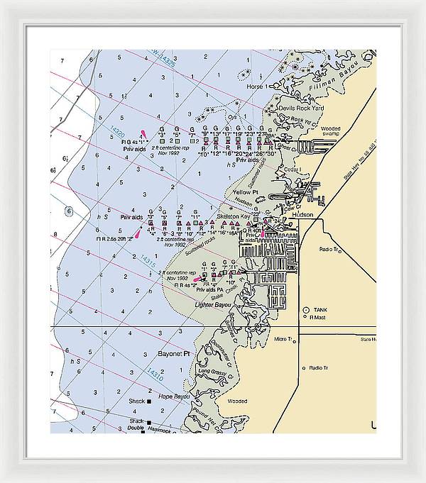 Hudson-florida Nautical Chart - Framed Print