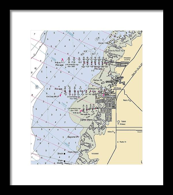 Hudson-florida Nautical Chart - Framed Print