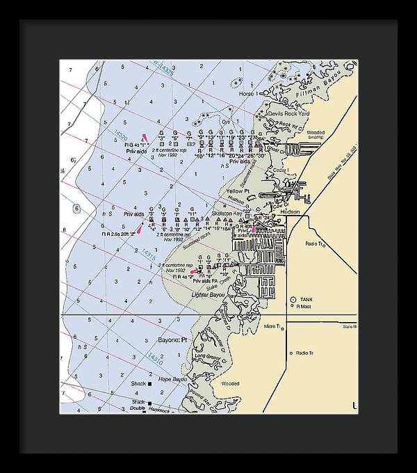 Hudson-florida Nautical Chart - Framed Print