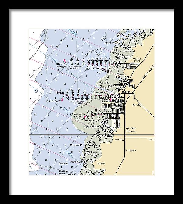 Hudson-florida Nautical Chart - Framed Print