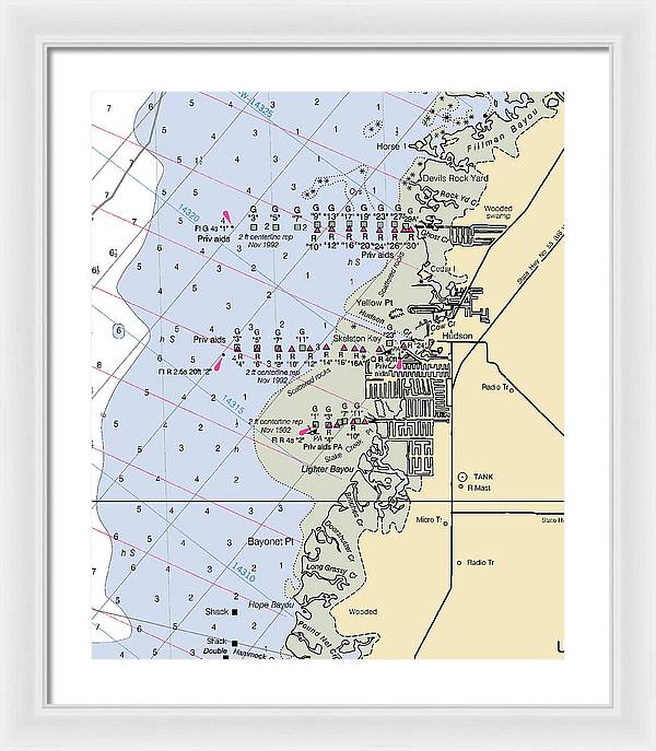 Hudson-florida Nautical Chart - Framed Print