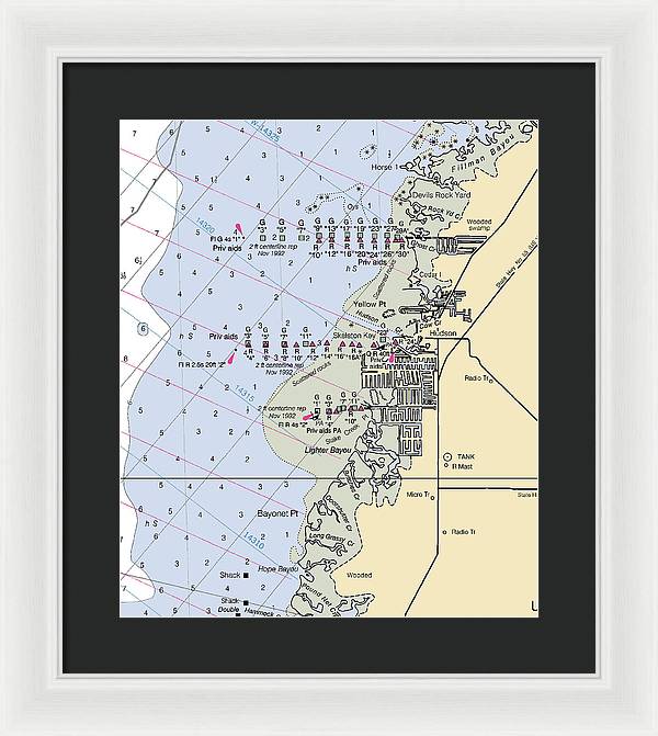 Hudson-florida Nautical Chart - Framed Print