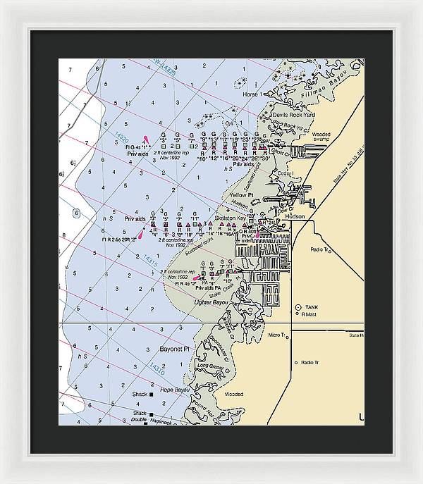 Hudson-florida Nautical Chart - Framed Print