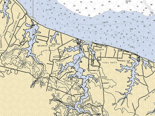 Hull Neck Virginia Nautical Chart Puzzle