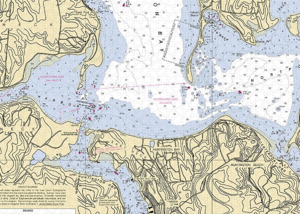 Huntington Bay -new York Nautical Chart _v2 - Puzzle