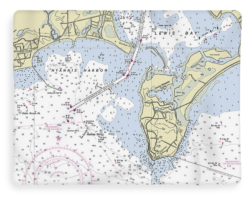 Hyannis Massachusetts Nautical Chart - Blanket