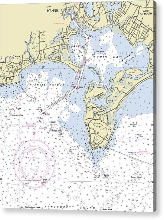 Hyannis Massachusetts Nautical Chart  Acrylic Print
