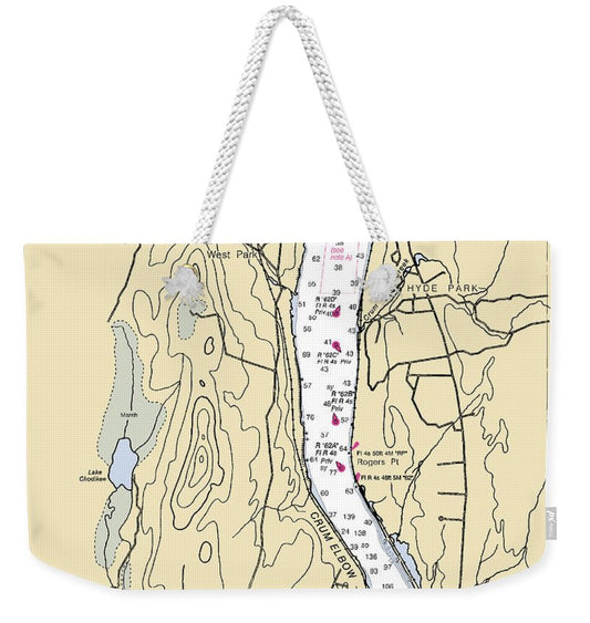 Hyde Park-new York Nautical Chart - Weekender Tote Bag