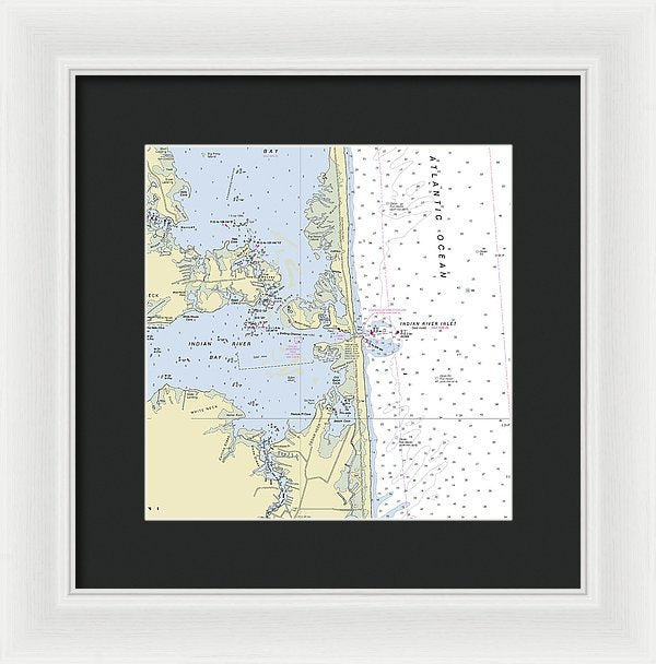 Indian River Inlet Delaware Nautical Chart - Framed Print