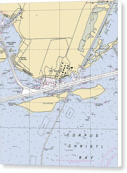 Ingleside-texas Nautical Chart - Canvas Print