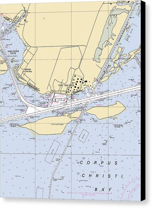 Ingleside-texas Nautical Chart - Canvas Print