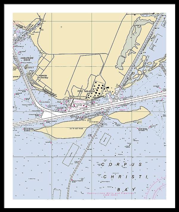 Ingleside-texas Nautical Chart - Framed Print