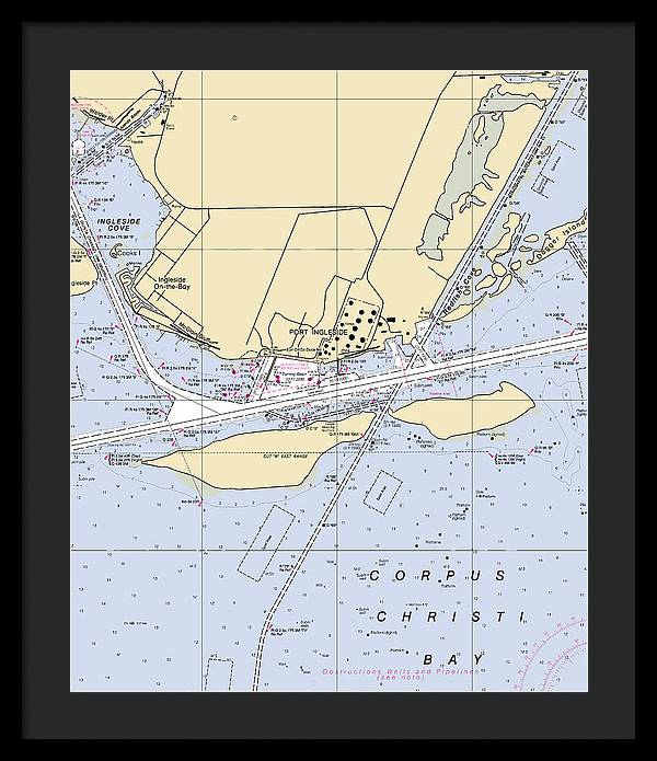 Ingleside-texas Nautical Chart - Framed Print