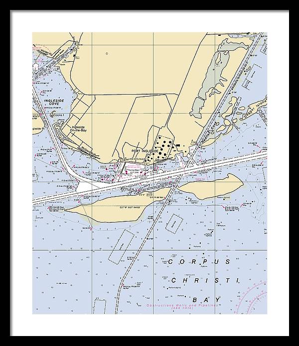 Ingleside-texas Nautical Chart - Framed Print