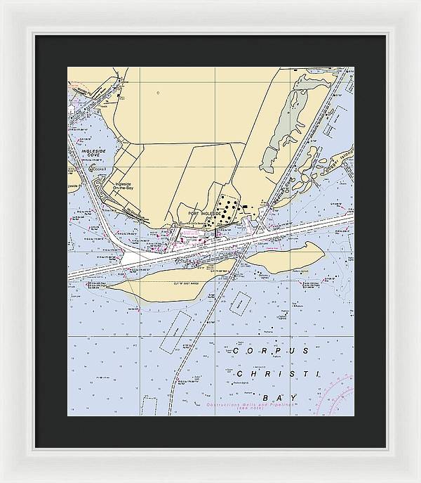 Ingleside-texas Nautical Chart - Framed Print