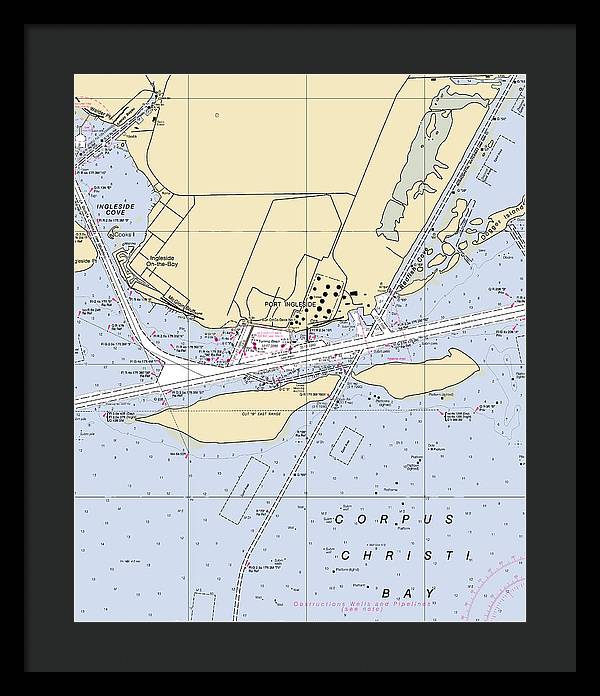 Ingleside-texas Nautical Chart - Framed Print