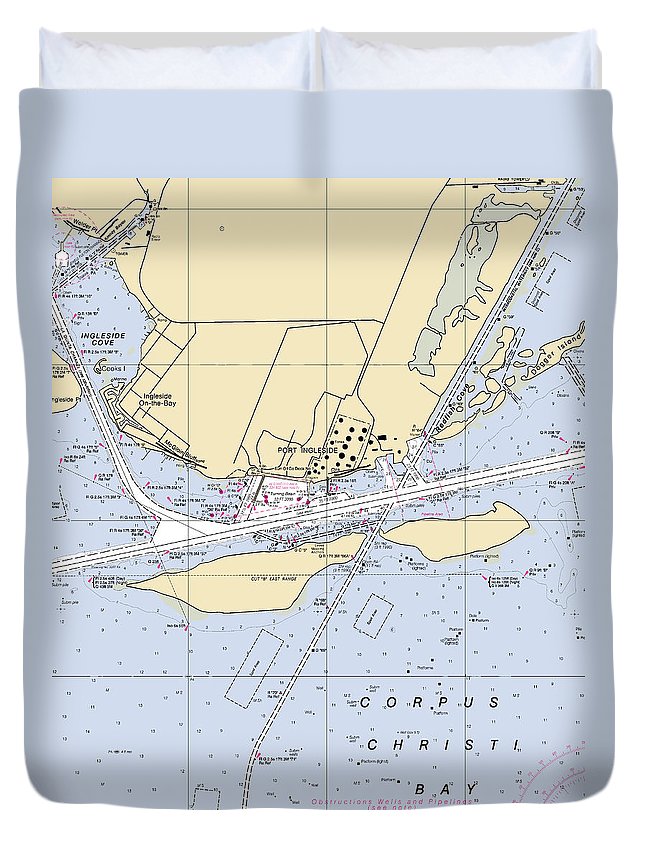 Ingleside-texas Nautical Chart - Duvet Cover