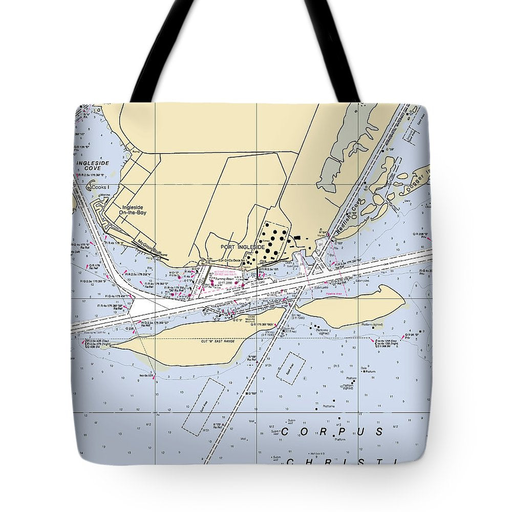 Ingleside-texas Nautical Chart - Tote Bag