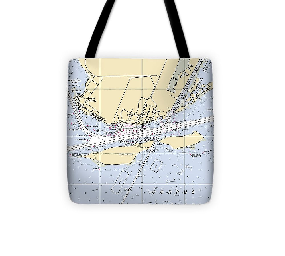 Ingleside Texas Nautical Chart Tote Bag