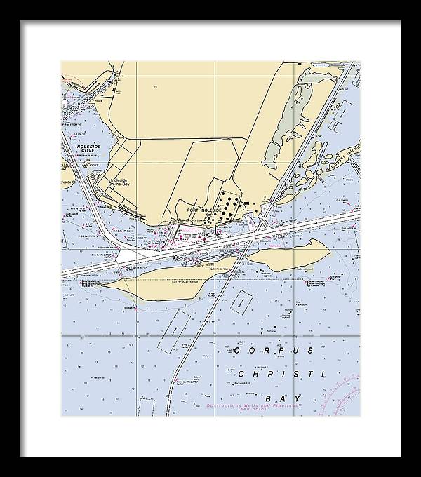 Ingleside-texas Nautical Chart - Framed Print