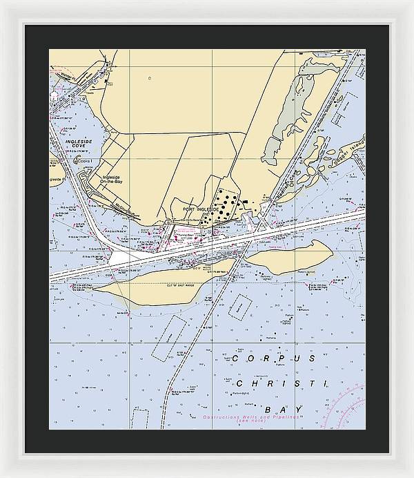 Ingleside-texas Nautical Chart - Framed Print