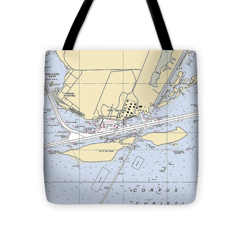 Ingleside-texas Nautical Chart - Tote Bag