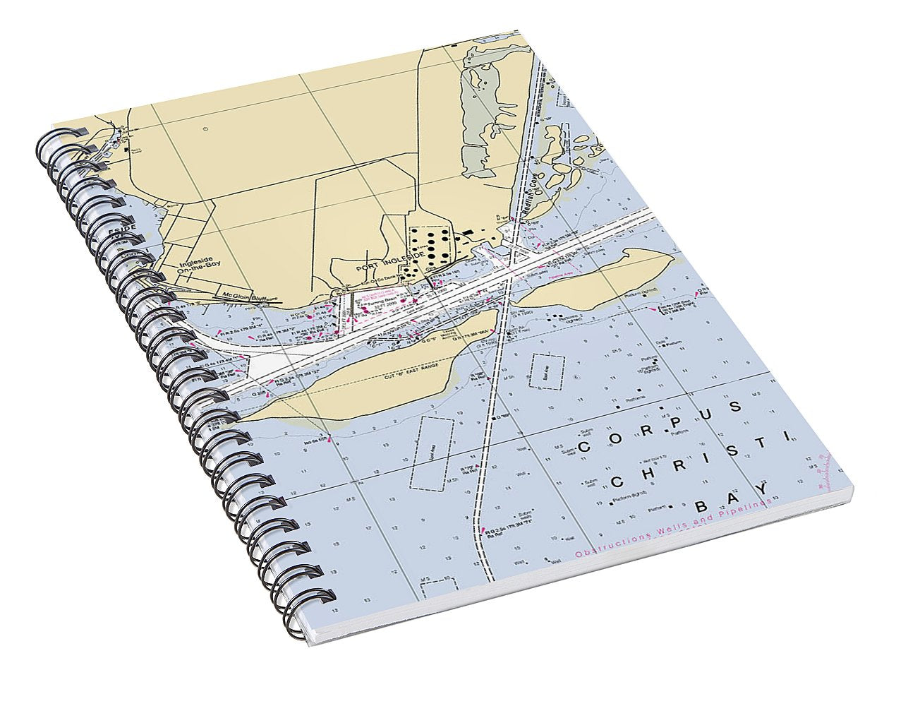 Ingleside-texas Nautical Chart - Spiral Notebook