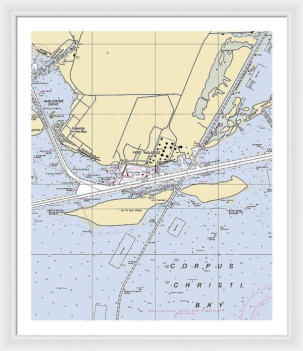 Ingleside-texas Nautical Chart - Framed Print