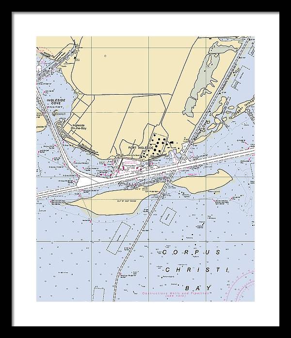 Ingleside-texas Nautical Chart - Framed Print