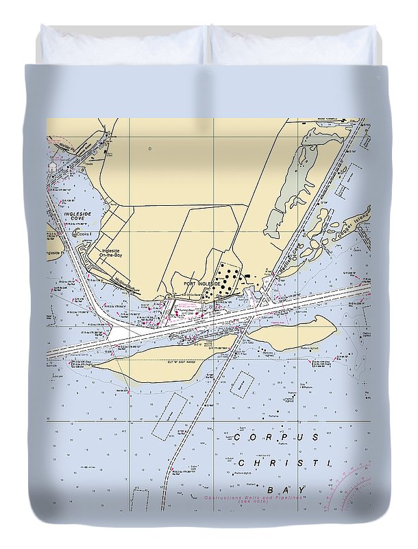 Ingleside-texas Nautical Chart - Duvet Cover