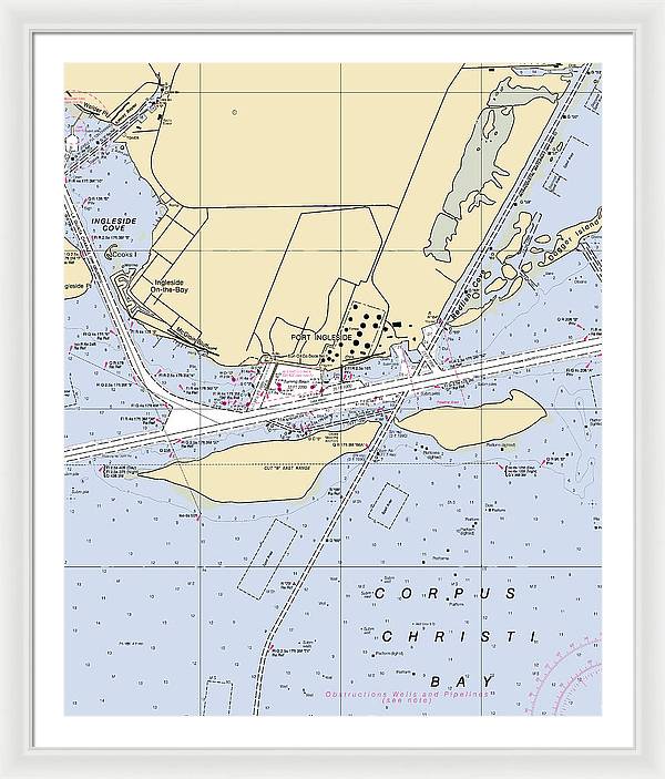 Ingleside-texas Nautical Chart - Framed Print