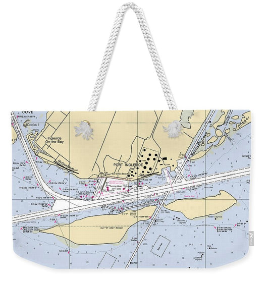Ingleside-texas Nautical Chart - Weekender Tote Bag