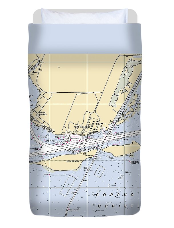 Ingleside-texas Nautical Chart - Duvet Cover