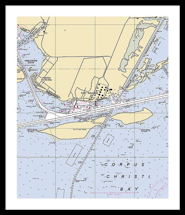 Ingleside-texas Nautical Chart - Framed Print