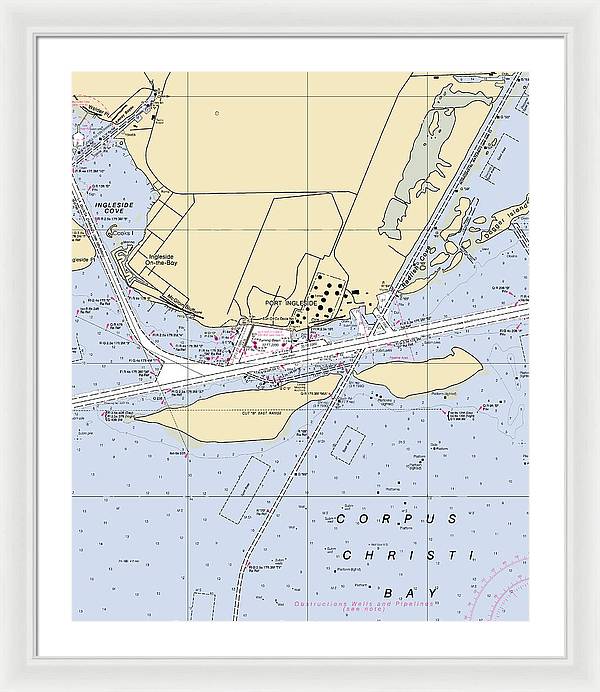 Ingleside-texas Nautical Chart - Framed Print